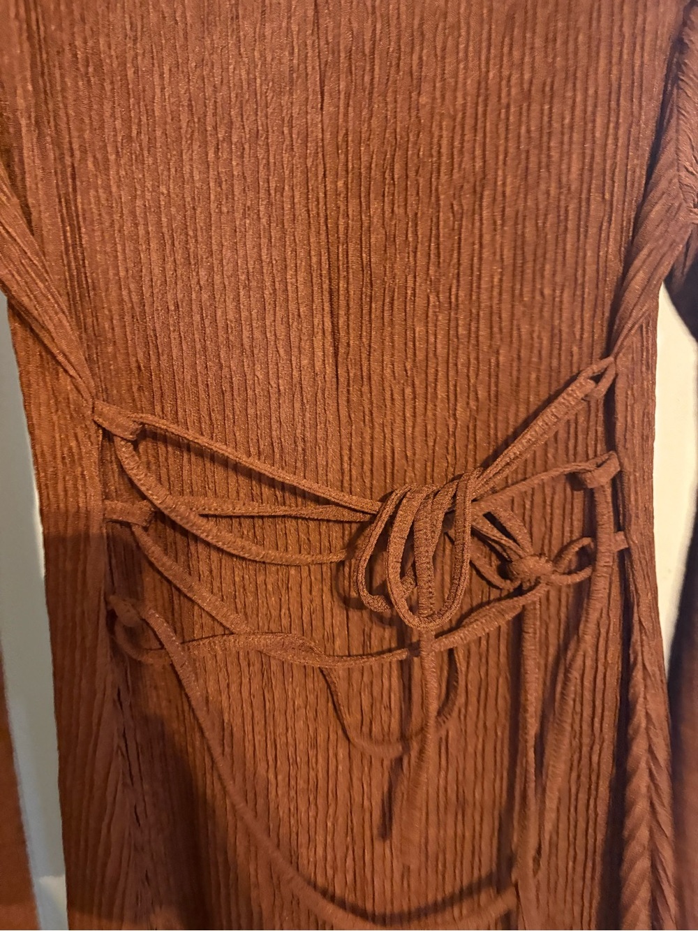 Amazon Women's Long Sleeve Midi Dress in Rust Browne x - Picture 3 of 6